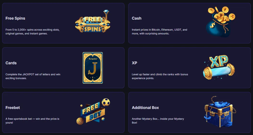 jackpotter casino boxes inside