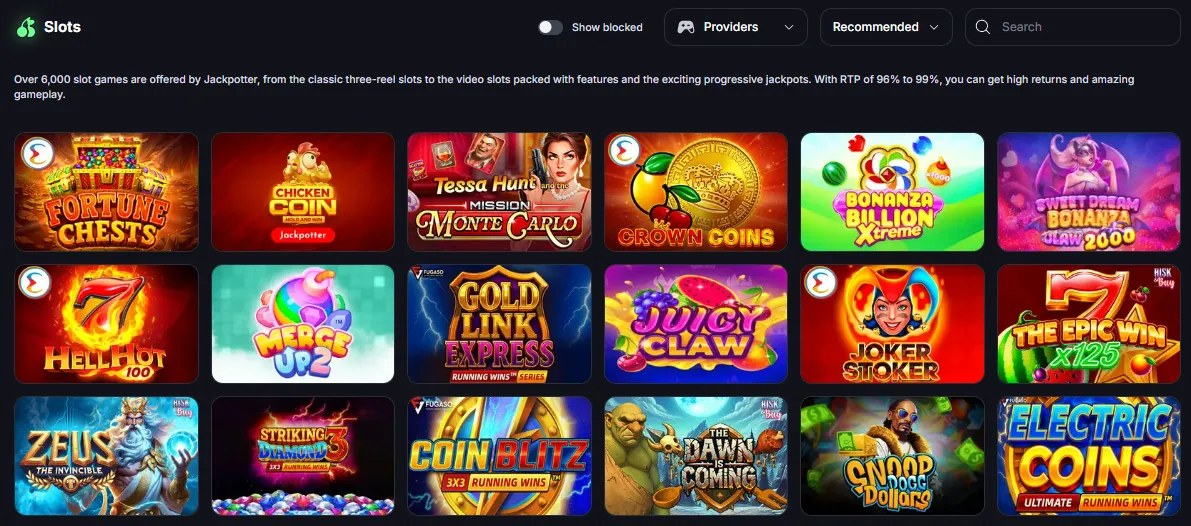 jackpotter casino slots